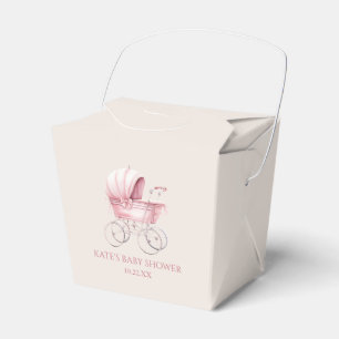 Elegant Roze  Baby Carriage Baby shower Bedankdoosjes