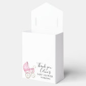 Elegant Roze Baby Carriage baby shower Bedankdoosjes (Geopend)