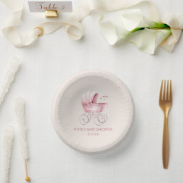 Elegant Roze  Baby Carriage Baby shower Papieren Kommen