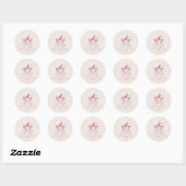 Elegant Roze Baby Carriage Baby shower Ronde Sticker (Vel)