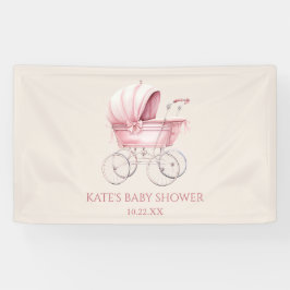 Elegant Roze  Baby Carriage Baby shower Spandoek