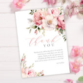 Elegant roze Baby in bloei meisje Baby shower Bedankkaart