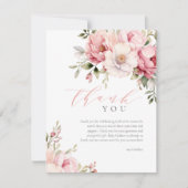 Elegant roze Baby in bloei meisje Baby shower Bedankkaart (Voorkant)