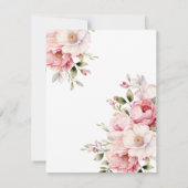 Elegant roze Baby in bloei meisje Baby shower Bedankkaart (Achterkant)