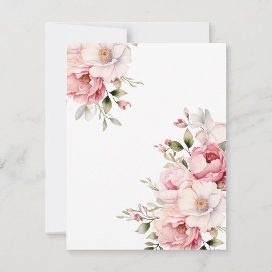 Elegant roze Baby in bloei meisje Baby shower Bedankkaart (Achterkant)