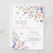 Elegant roze Baby in bloei meisje Baby shower Kaart (Voorkant)