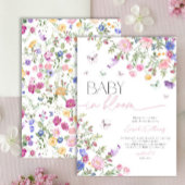 Elegant roze Baby in bloei meisje Baby shower Kaart