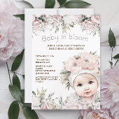 Elegant Roze Baby in Bloom Meisje Baby shower Kaart