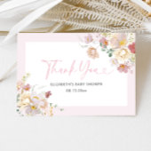 Elegant roze Baby in het Baby shower Bloom Bedankkaart