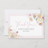 Elegant roze Baby in het Baby shower Bloom Bedankkaart (Voorkant)