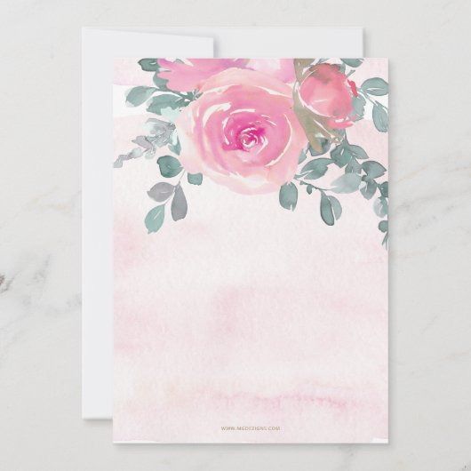 Elegant roze Baby in het Baby shower Bloom Kaart (Achterkant)