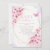 Elegant roze Baby in het Baby shower van het Meisj Kaart (Voorkant)