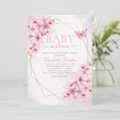 Elegant roze Baby in het Baby shower van het Meisj Kaart (Staand voorkant)