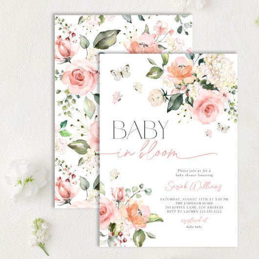 Elegant roze Baby in het Baby shower van het Meisj Kaart