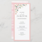 Elegant roze Baby in het Baby shower van het Meisj Menu (Voorkant / Achterkant)