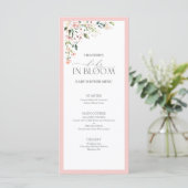 Elegant roze Baby in het Baby shower van het Meisj Menu (Staand voorkant)