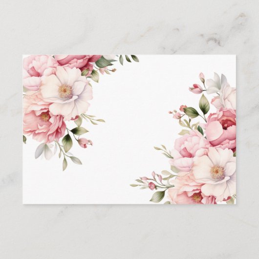 Elegant Roze Baby Meisje Baby shower Boeken voor B Informatiekaartje (Achterkant)