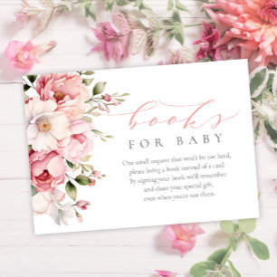 Elegant Roze Baby Meisje Baby shower Boeken voor B Informatiekaartje