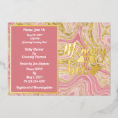 Elegant roze Baby shower Gold Folie Uitnodiging (Voorkant)
