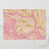 Elegant roze Baby shower Gold Folie Uitnodiging (Achterkant)