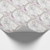 Elegant  roze Baby shower inpakpapier (Hoek)