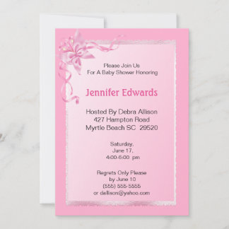 Elegant roze Baby shower Invitation Kaart