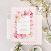 Elegant roze Baby shower Invitation Kaart