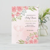 Elegant roze Baby shower Kaart (Staand voorkant)