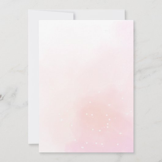 Elegant roze Baby shower Kaart (Achterkant)