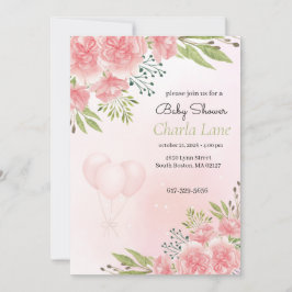 Elegant roze Baby shower Kaart