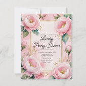 Elegant roze Baby shower Kaart (Voorkant)