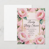 Elegant roze Baby shower Kaart (Voorkant / Achterkant)