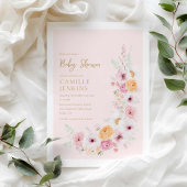 Elegant roze Baby shower Kaart