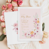 Elegant roze Baby shower Kaart