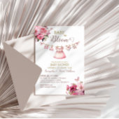 Elegant roze Baby shower Kaart