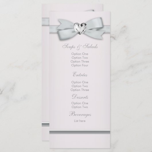 Elegant Roze Baby shower Menu Kaarten (Voorkant / Achterkant)