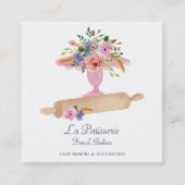 Elegant roze bakkerij voor de bakkerij van het bru vierkante visitekaartje (Voorkant)
