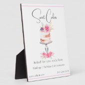 Elegant roze bakkerij Waterverf Fotoplaat (Zijkant)