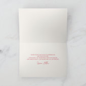 Elegant roze ballerina ballet verjaardagsfeestje bedankkaart (Binnen)