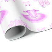 Elegant Roze Ballet Birthday Tutu & Pointe Shoes Cadeaupapier (Rol Hoek)