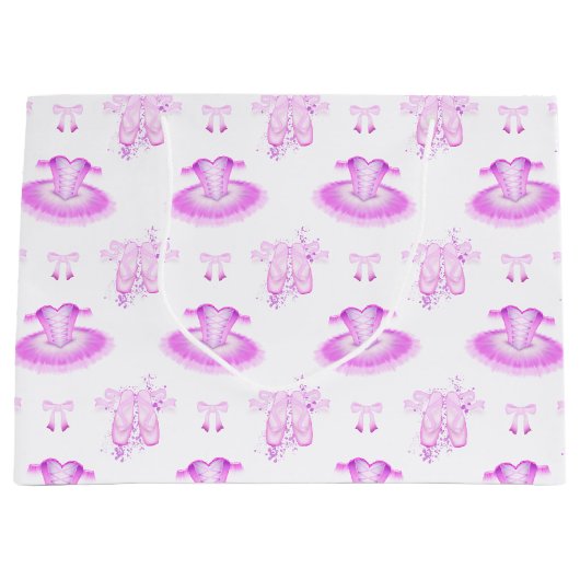 Elegant Roze Ballet Birthday Tutu & Pointe Shoes Groot Cadeauzakje (Voorkant)