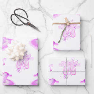 Elegant Roze Ballet Birthday Tutu & Pointe Shoes Inpakpapier Vel