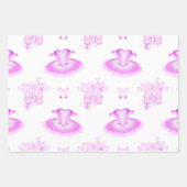 Elegant Roze Ballet Birthday Tutu & Pointe Shoes Inpakpapier Vel (Voorkant)