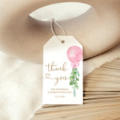 Elegant roze ballon Baby shower dank u Cadeaulabel