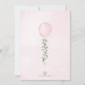 Elegant roze ballon Eucalyptus Girl Baby shower Kaart (Achterkant)