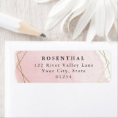 Elegant roze bat mitswa retouradreslabel etiket (Insitu)