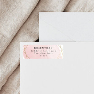 Elegant roze bat mitswa retouradreslabel etiket