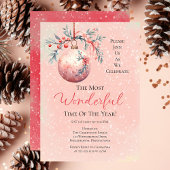 Elegant roze Bauble meest prachtige tijd jaar fees Kaart