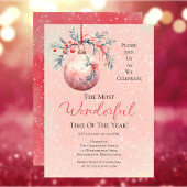 Elegant roze Bauble meest prachtige tijd jaar fees Kaart