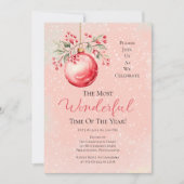 Elegant roze Bauble meest prachtige tijd jaar fees Kaart (Voorkant)